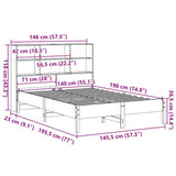 Bookcase Bed without Mattress 140x190 cm Solid Wood Pine 3322882