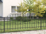 Spike Fence Asten Black 200 x 130 cm Powder-Coated Steel 42030086