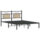 Bed Frame without Mattress Sonoma Oak 140x190 cm Engineered Wood 4106792