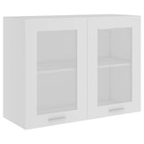 Hanging Glass Cabinet White 80x31x60 cm Engineered Wood 802529