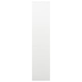 Office Cabinet White Steel and Tempered Glass Large 335946