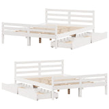 Bed Frame without Mattress White 150x200 cm King Size Solid Wood Pine 3301613