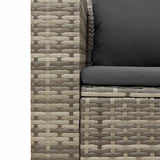 5 Piece Garden Sofa Set with Cushions Grey Poly Rattan Acacia 365726