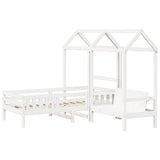 Bed and Bench Set with Roof without Mattress White 80x200 cm 3282178
