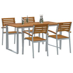 Garden Dining Set 5 pcs Grey and brown Solid acacia wood 3284345