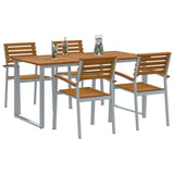Garden Dining Set 5 pcs Grey and brown Solid acacia wood 3284345