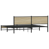 Metal Bed Frame without Mattress Sonoma Oak 200x200 cm 3301398