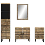 4 Piece Bathroom Furniture Set Solid Wood Mango 3310131