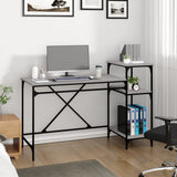 Desk with Shelves Grey Sonoma 135x50x90 cm Engineered Wood&Iron 826712