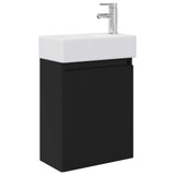 Bathroom Vanity Unit with Tap Black 45.5 x 22.5 x 84 cm 889452