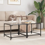 ZNTS Coffee Tables with Transparent Glass Top 2 pcs 50x50x40 cm Steel 845967