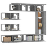 7 Piece TV Cabinet Set Grey Sonoma Engineered Wood 3114564