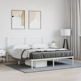 Metal Bed Frame without Mattress with Headboard White 150x200cm 376277