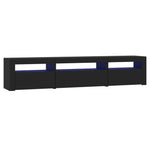 TV Cabinet with LED Lights Black 195x35x40 cm 3152739