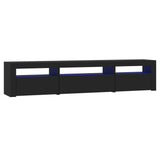 TV Cabinet with LED Lights Black 195x35x40 cm 3152739