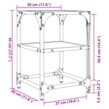 Coffee Tables with Black Glass Top 2 pcs 30x30x45 cm Steel 846001
