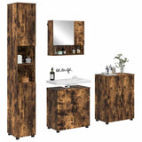 Bathroom Furniture Set 4 pcs Smoked Oak Engineered wood & Metal 3393008