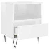 Bedside Cabinets 2 pcs High Gloss White 40x35x50 cm Engineered Wood 830625