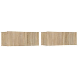 4 Piece TV Cabinet Set Sonoma Oak Engineered Wood 3114336
