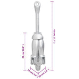 Folding Anchor Silver 4 kg Hot Dip Galvanized Cast Iron 94270