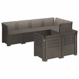 7-Seater Garden Sofa Rattan Look PP Light Grey 3444141
