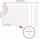 Field Fence Silver 25 x 1.6 m Galvanised steel 42005823
