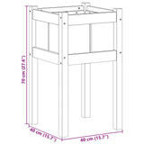 Garden Planter Nature 40 x 40 x 70 cm Solid Pine Wood 8000828