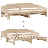 Daybed with Trundle without Mattress 80x200 cm Solid Wood 850902