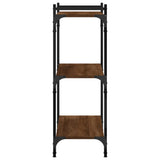 Bookcase 3-Tier Brown Oak 80x30x86 cm Engineered Wood 837671