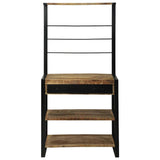 Kitchen Rack Brown and Black 80 x 40 x 160 cm Solid Mango Wood 4015989