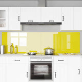 Kitchen Backsplash 2 pcs Yellow 110 x 60 cm Tempered Glass 3415514