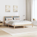 Bed Frame with Upholstered Headboard Light Grey 150 x 200 cm 878249