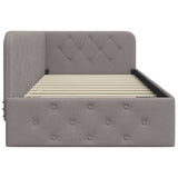 Corner Bed Frame with Headboard Taupe 100 x 200 cm Fabric 42016508