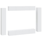 8 Piece TV Cabinet Set White Engineered Wood 3114294