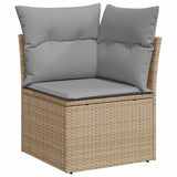 Garden Sofa Set with Cushion 8 pcs Beige Poly Rattan 3347735