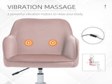 Velvet Office Chair, Desk Chair, Makeup Vanity Chair with Massage Lumbar Pillow and Rolling Wheels T3398P328220