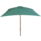 Garden Parasol 200x300 cm Wooden Pole Green 42959