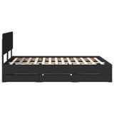 Bed Frame with Drawer Black 160 x 200 cm Engineered Wood 3412165