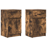 Bedside Cabinets 2 pcs Smoked Oak 39x35x65 cm Engineered Wood 861328