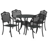 Garden Dining Set 5 pcs Black Aluminium 3334701