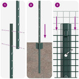 Welded Wire Fence with Posts 50 x 1.4 m PVC-Coated Steel Green 3336523