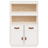 Highboard White 67x40x108.5 cm Solid Wood Pine 820158