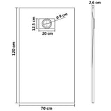 Shower Base Tray SMC White 120x70 cm 144774
