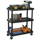 3-Tier Workshop Tool Trolley Black 75x37.5x92 cm PP 151828