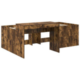 Kids'High Bed Frame with Desk Smoked Oak 98.5 x 200 cm 3422663