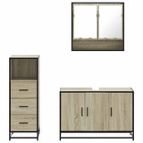 ZNTS 3 Piece Bathroom Furniture Set Sonoma Oak Engineered Wood 3301041