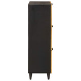 Side Cabinet Black and Gold 40 x 33.5 x 110 cm Solid Mango Wood 4017857