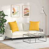 Sofa Pillows 2 pcs Light Yellow 80 x 80 cm Corduroy Fabric 42014081