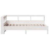 Bookcase Bed without Mattress White 90x200 cm Solid Wood Pine 3324431