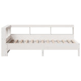 Bookcase Bed without Mattress White 90x190 cm Solid Wood Pine 3324443